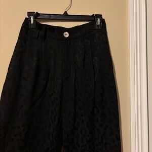 Black Leopard Print Pants